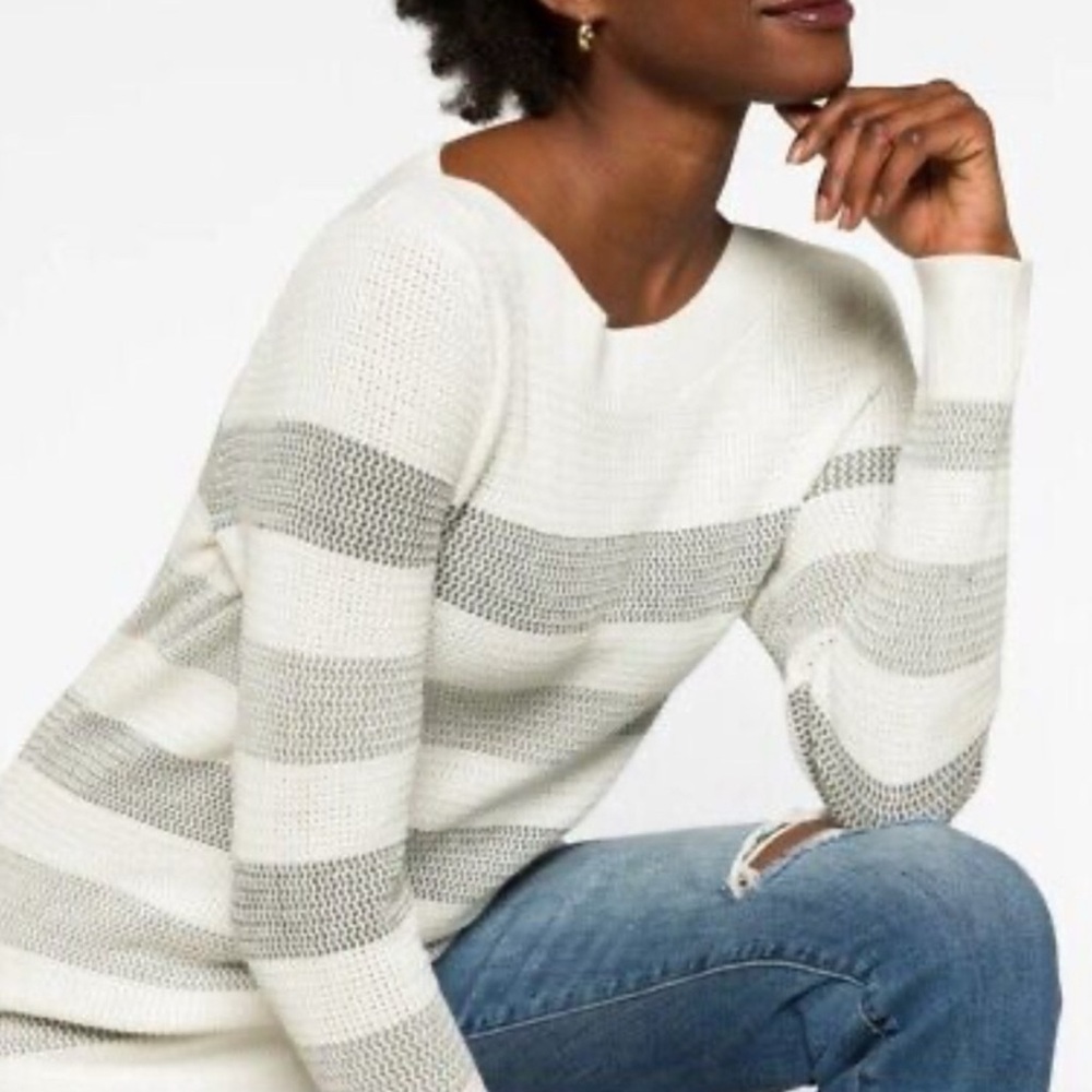 Market & Spruce Women's Sweater - Cream and Gray